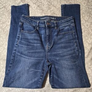 American Eagle Outfitters Women's Blue Jeans Hi Rise Super Stretch Size 8